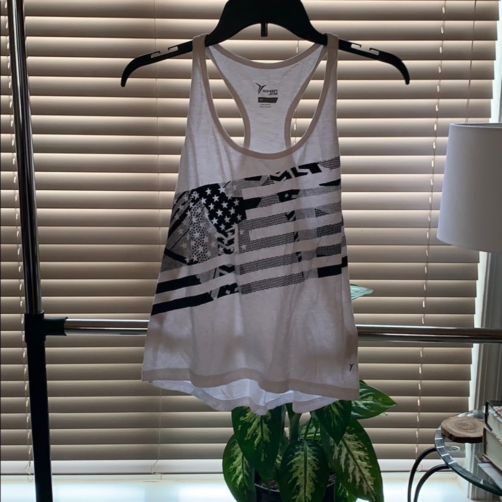 white sports tank top